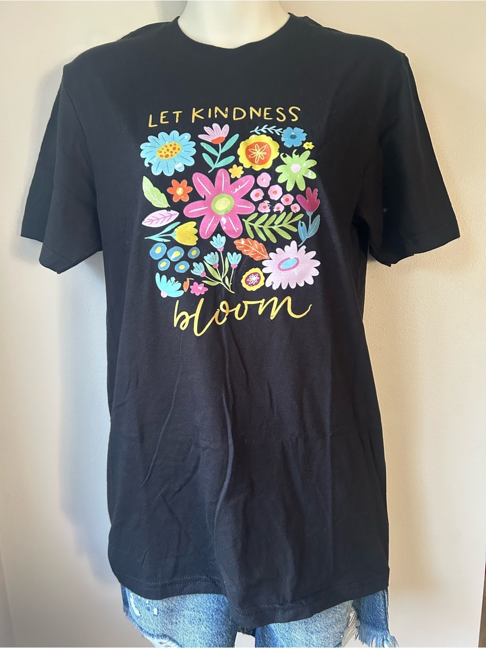 Let Kindness Bloom Floral Graphic Tee - Black - Picture 5 of 6